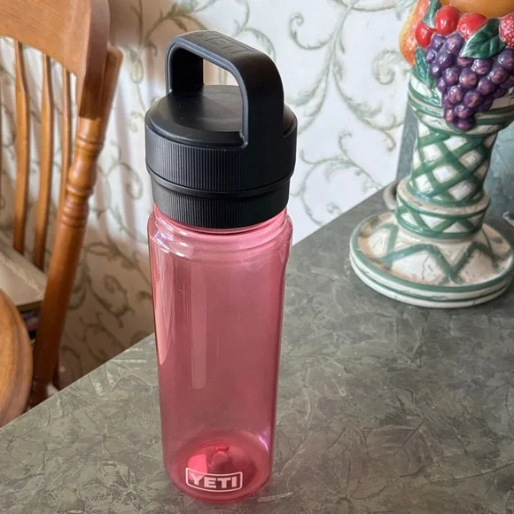 YETI Pink Water Bottle with Black Lid - Picture 1 of 4